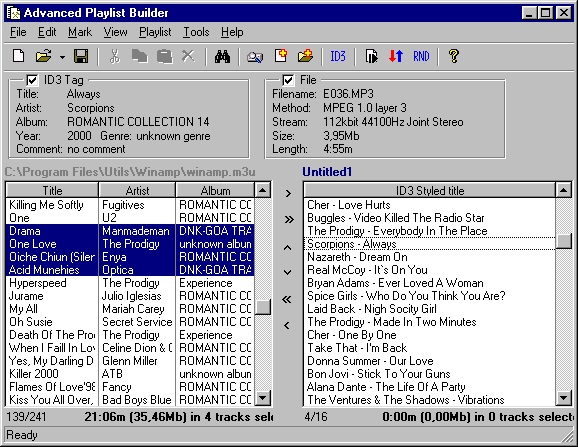 Advanced Playlist Builder Screenshot